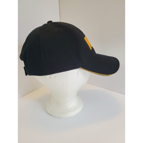 NRA NWOT Solid Black/ Yellow Script Hunting Gun Club Hook & Loop baseball cap - Picture 2 of 9
